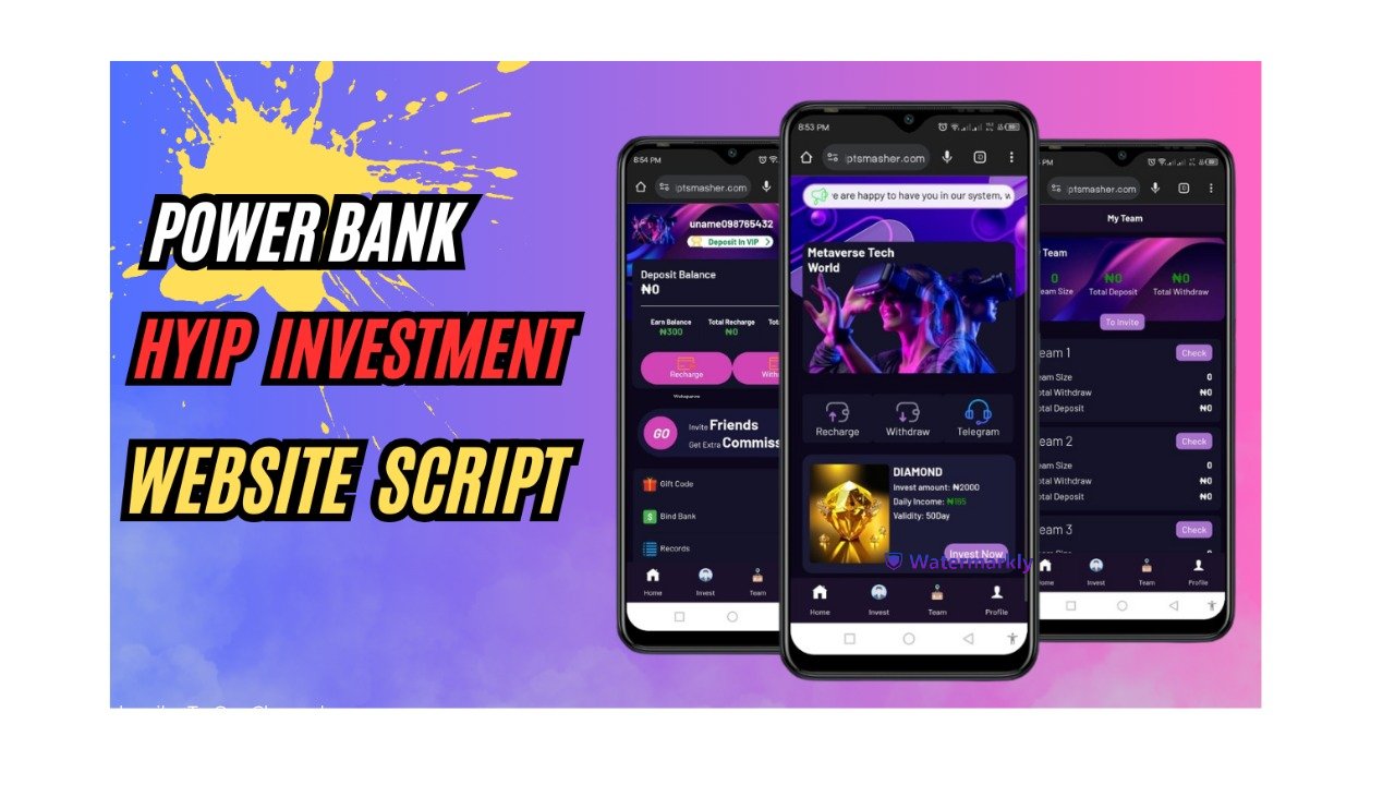 New Power Bank Hyip Investment Website App Script 2025