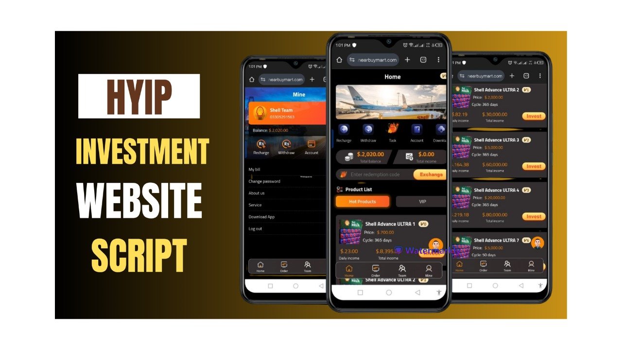 Hyip Investment mining website script 2025